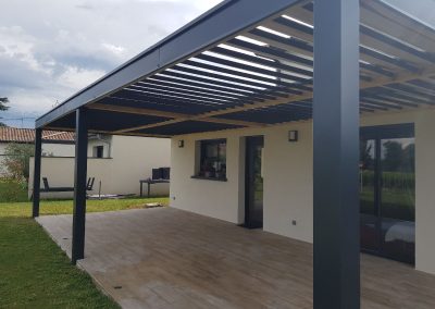 Pergola bois habillée d'aluminium à Villefranche sur Saône