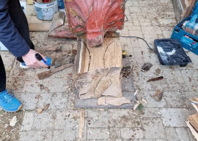 Fabrication d'un poinçon ornementé en chêne